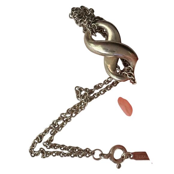 Tiffany & Co Infinity Double Chain Pendant and Necklace in Sterling 14.5" Chain - Picture 8 of 14